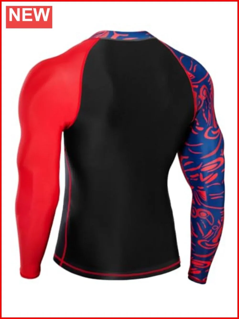 Men's Long Sleeve UPF 50+ Rash Guard Compression Performance Athletic Shirt